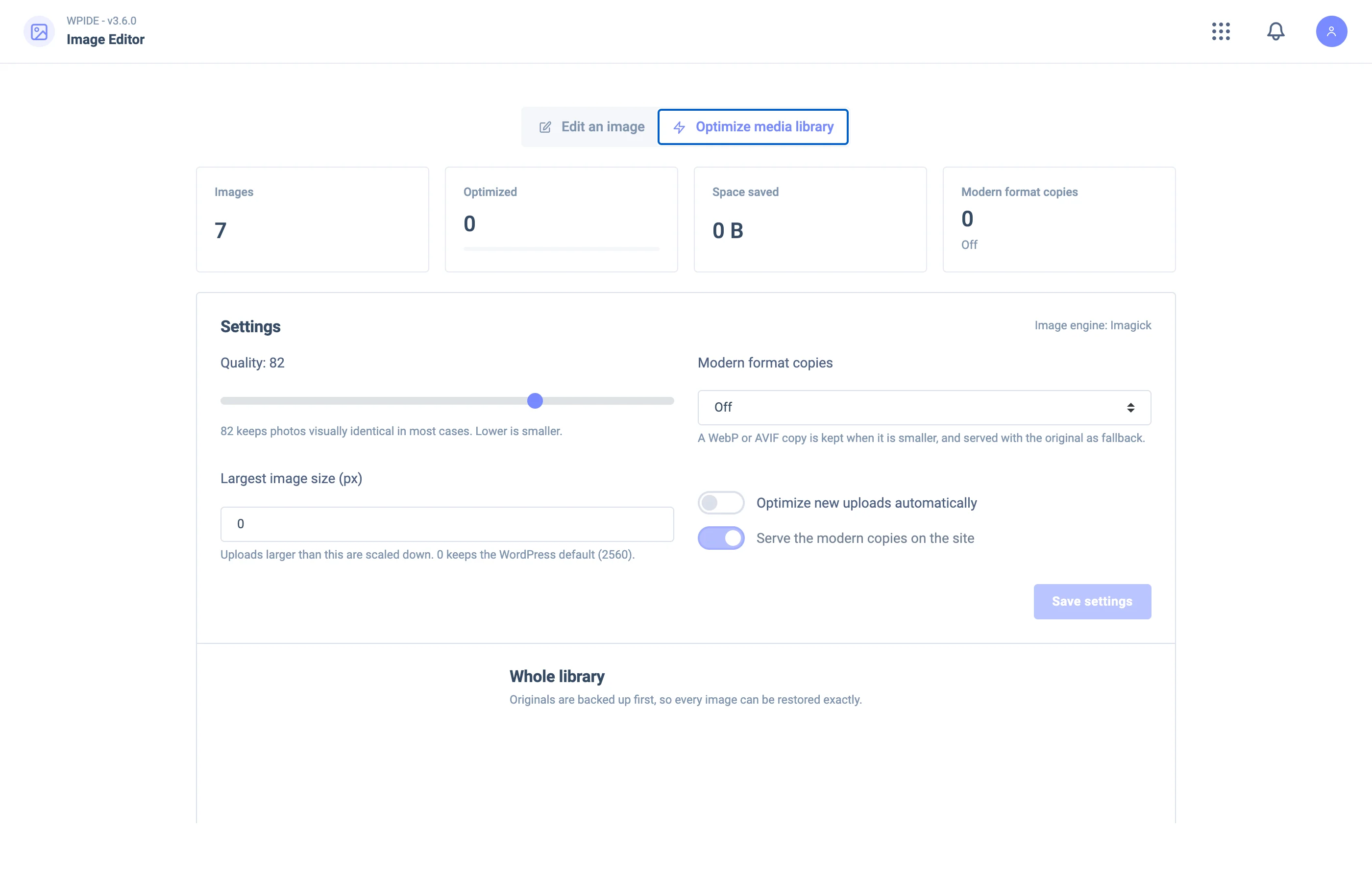 WPIDE Media Library Optimizer